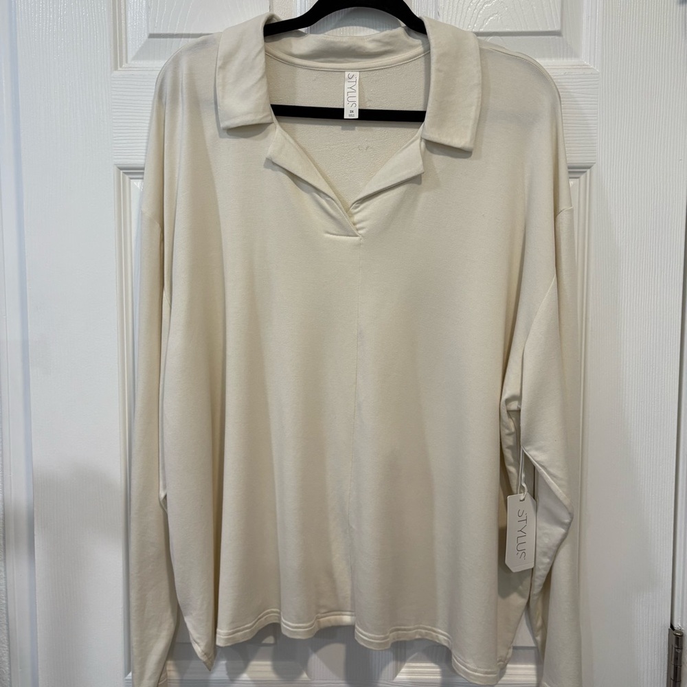 STYLUS Women's Cream Long Sleeve Shirt